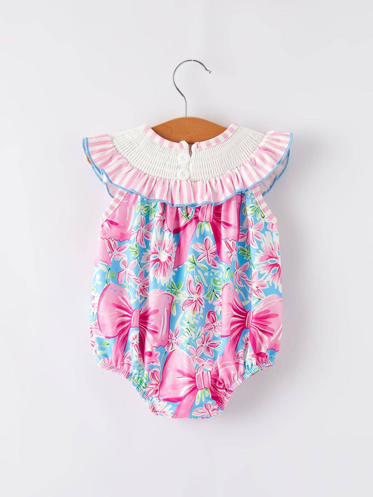 Rylee Faith Designs - “I ❤ DAD”Embroidery Smocking Baby Girls Bubble