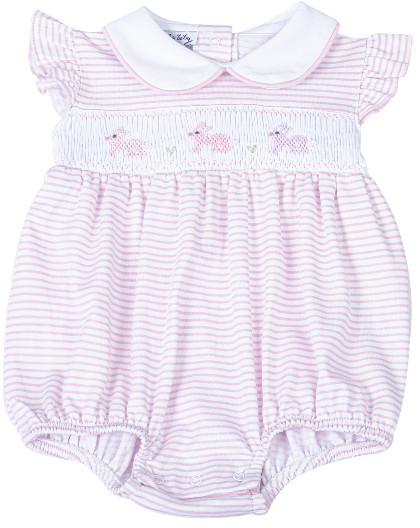 Hoppity Hop Classics Smocked Flutters Bubble - Pink