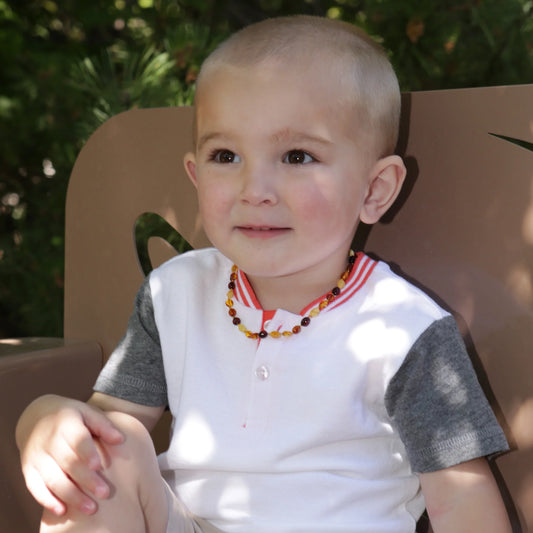 Cherished Moments Amber Teething Necklace for Teething Babies or Toddlers (Multi)