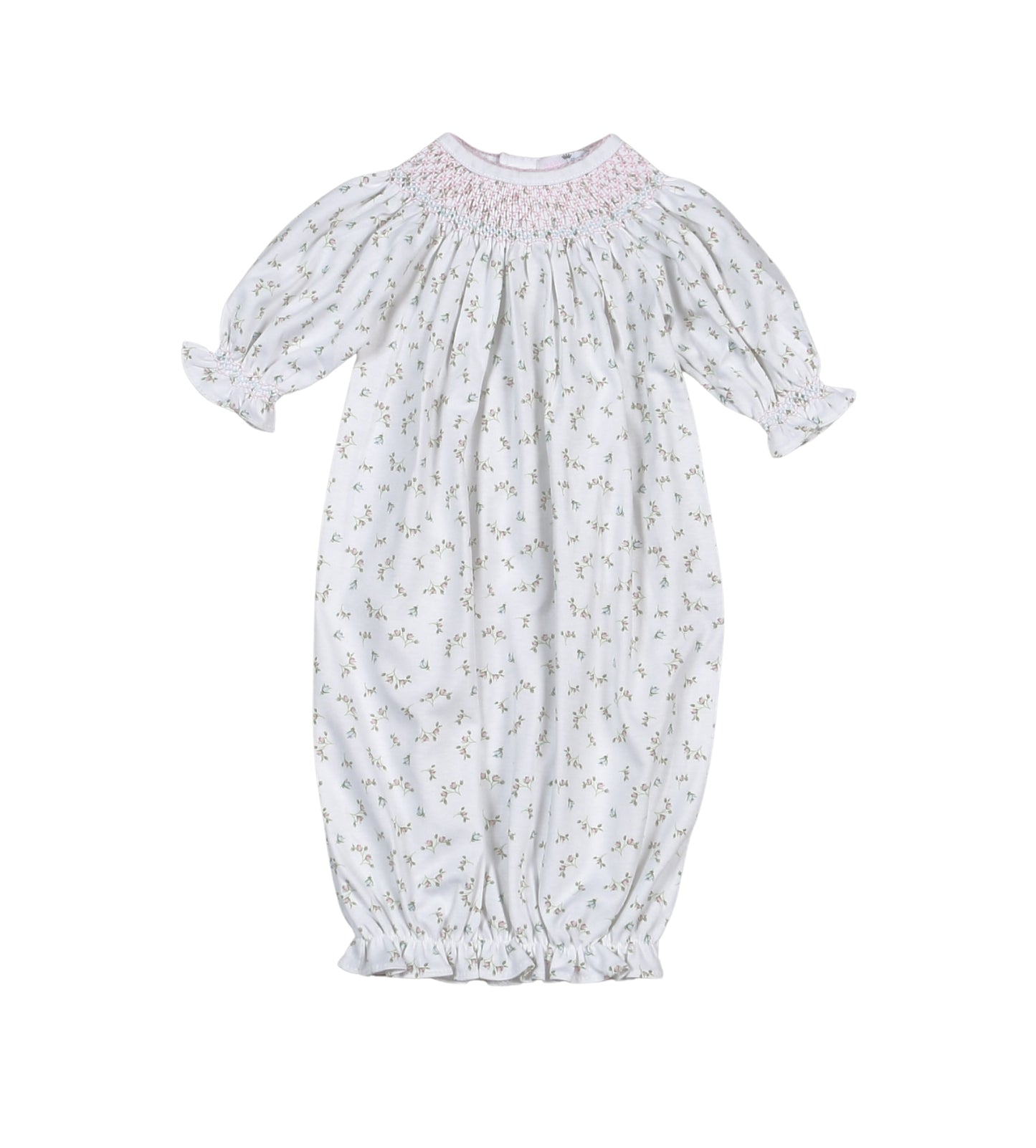 Baby Loren Bella Pink Floral Hand Smock Bishop Gown