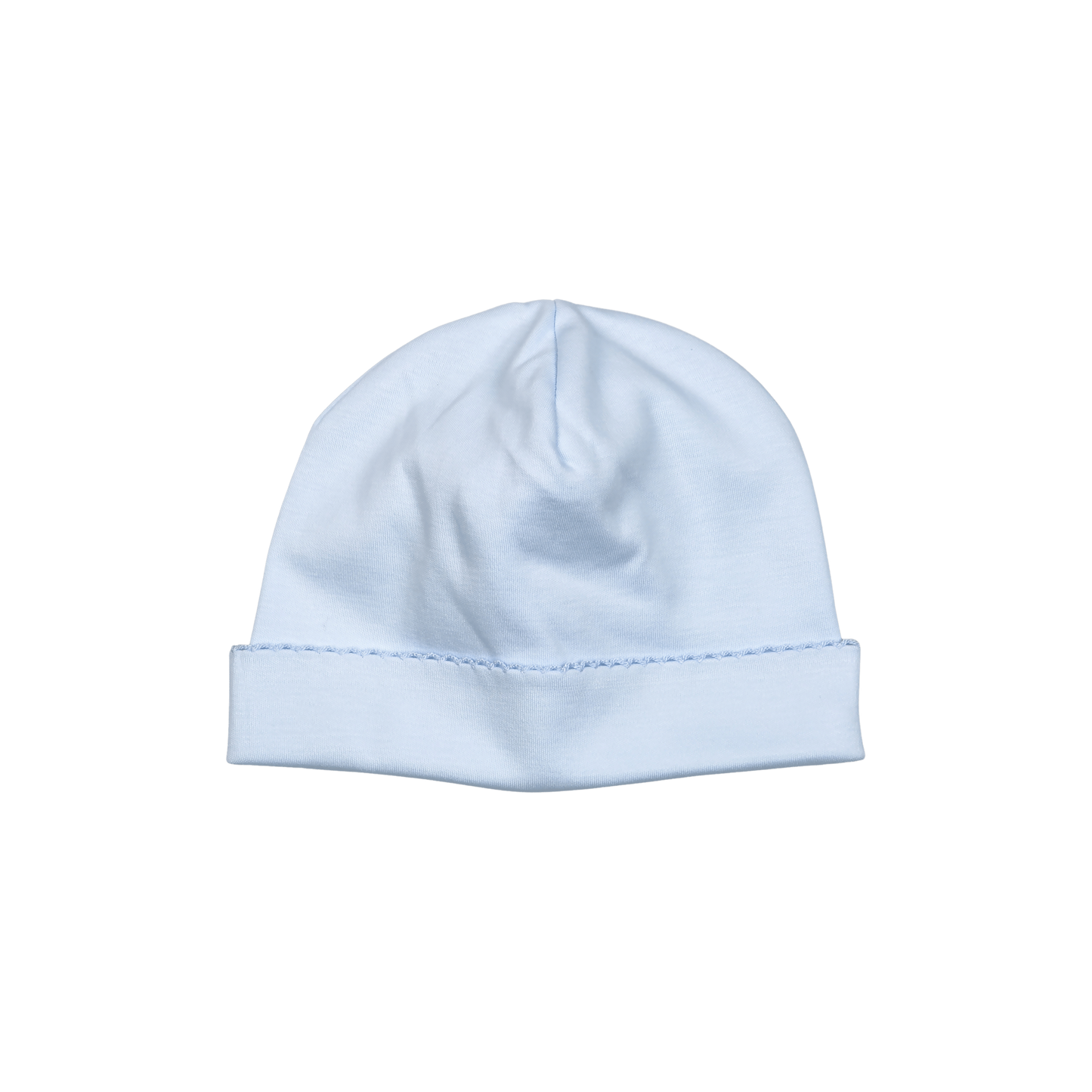Baby Loren Blue Beanie Blue Picot Trim
