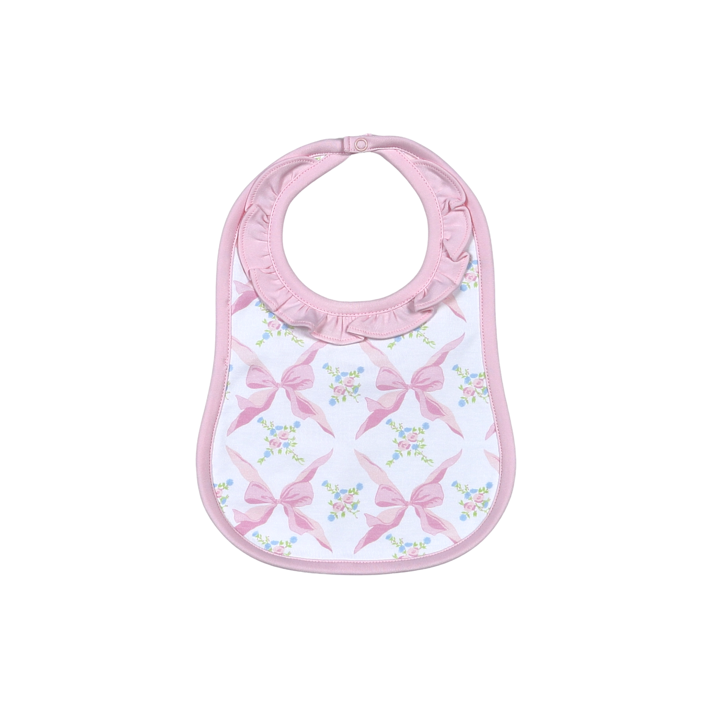 Baby Loren Pink Bows Pima Bib