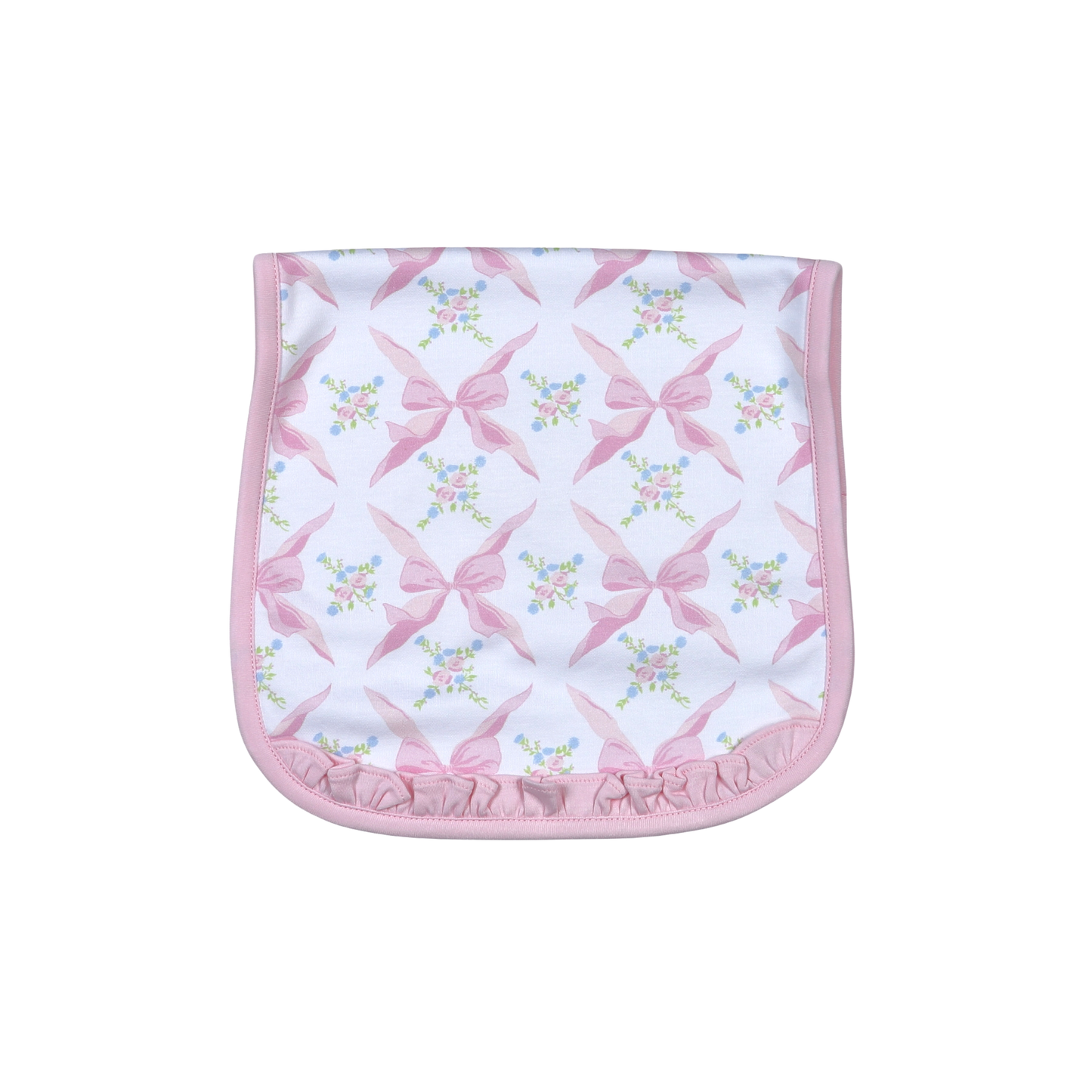 Baby Loren Pink Bows Pima Burping Pad