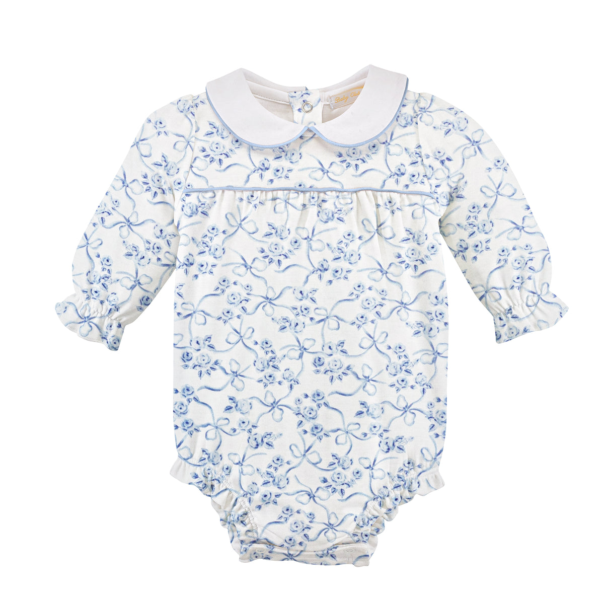 Baby Club Chic Blue Romantic Toile Printed Pima Bubble