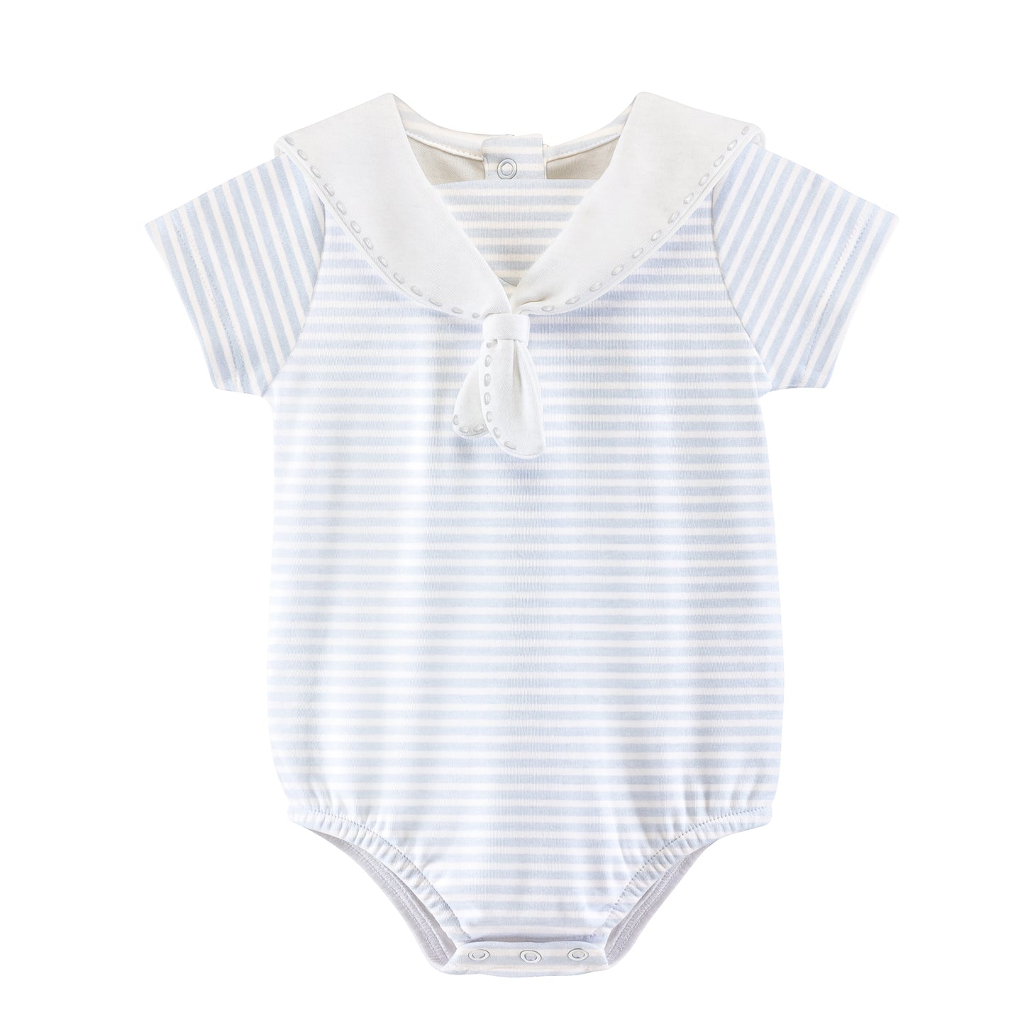 Baby Club Chic Light Blue Stripes Bubble w/ Sailor Collar