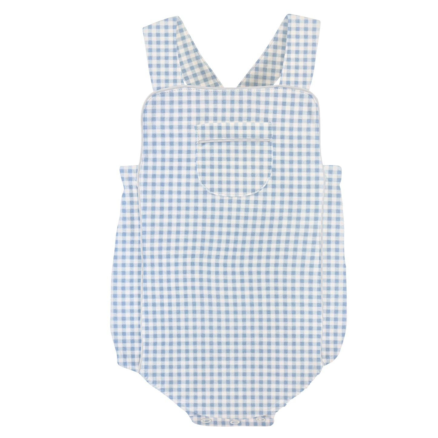 Baby Club Chic Blue Mini Checks Printed Bubble w/Pocket