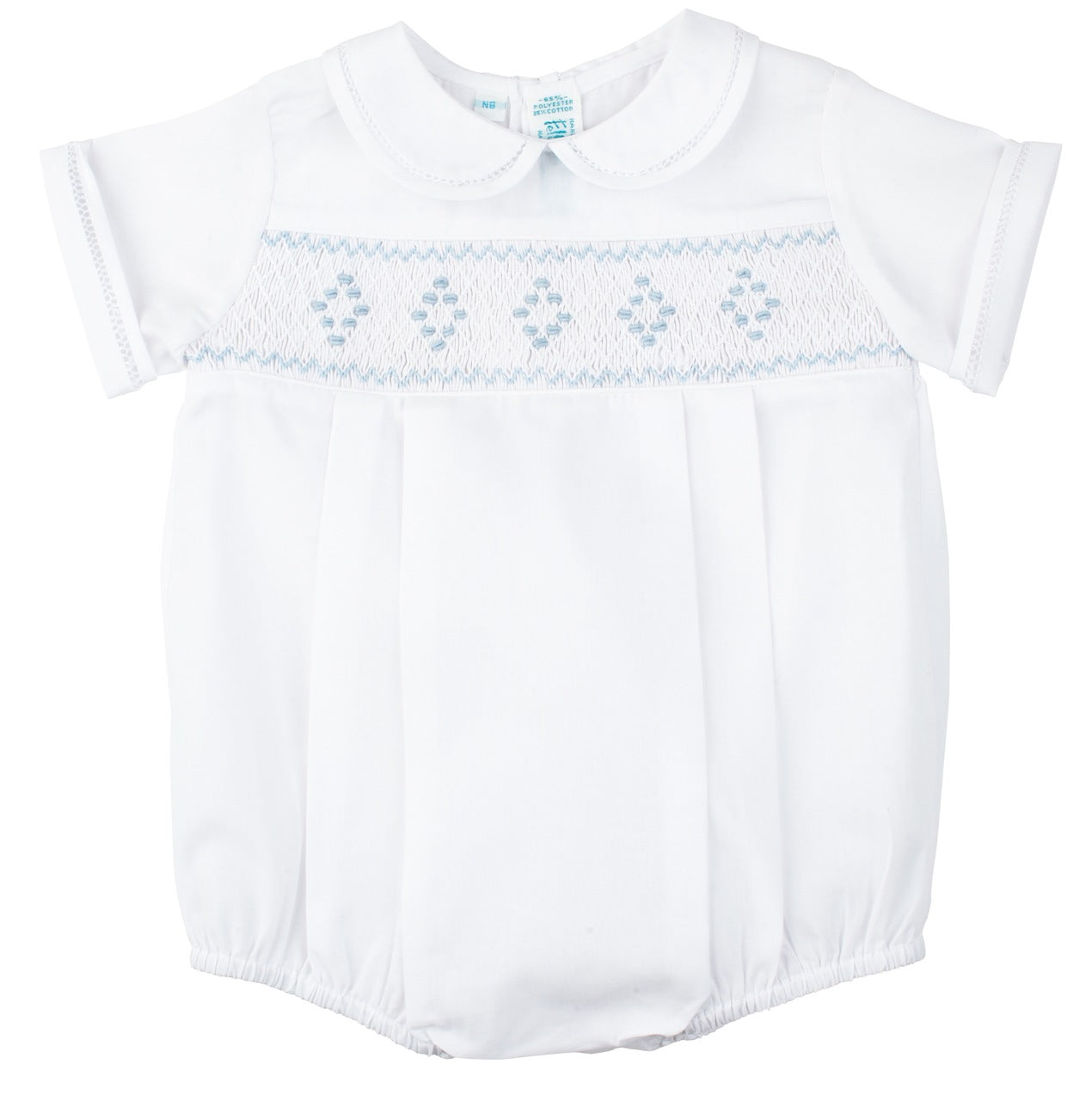 Feltman Brothers Smocked Embroidered Diamond Creeper - White