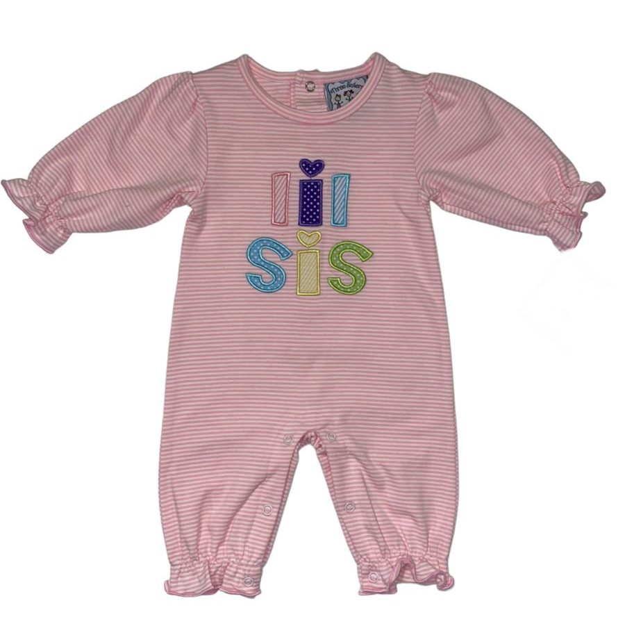 Three Sisters Lil Sis Appliqué Girls Romper