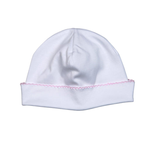 Baby Loren White Pima Zipper Pink Picot