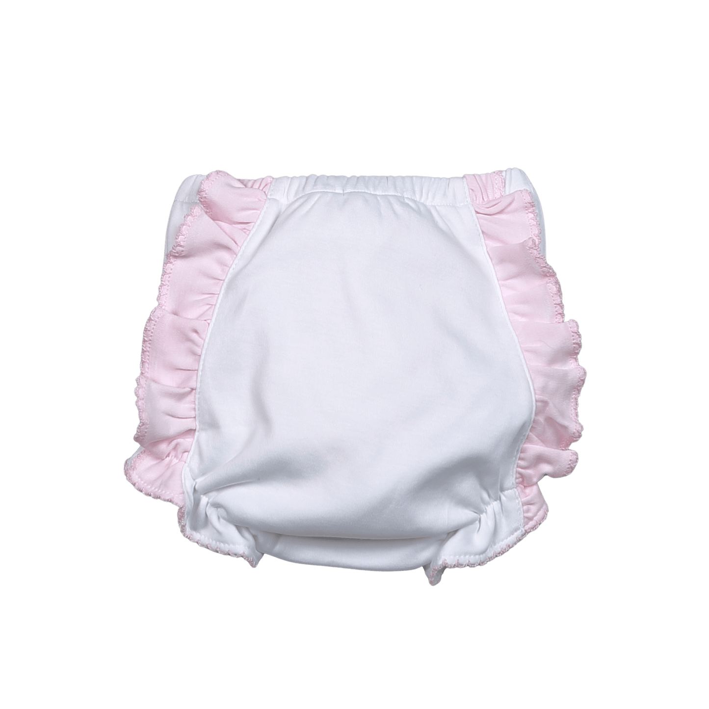Baby Loren Diaper Cover White/Pink Ruffle