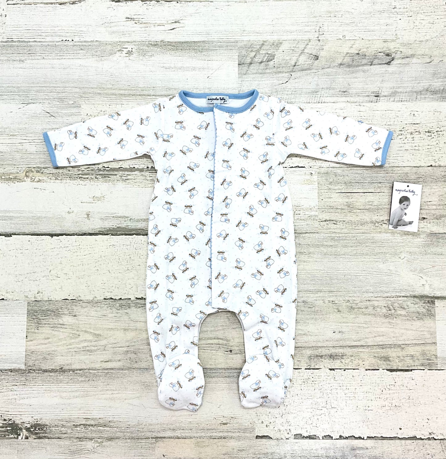 Magnolia Baby Darling Lamb Footies Blue
