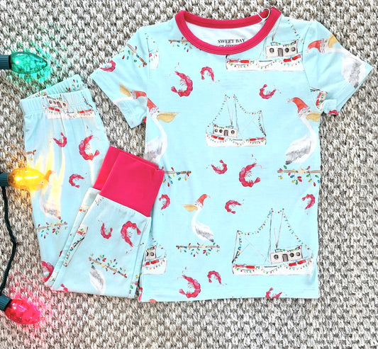 Sweet Bay Shrimp Boat Christmas 2 Piece PJ Set