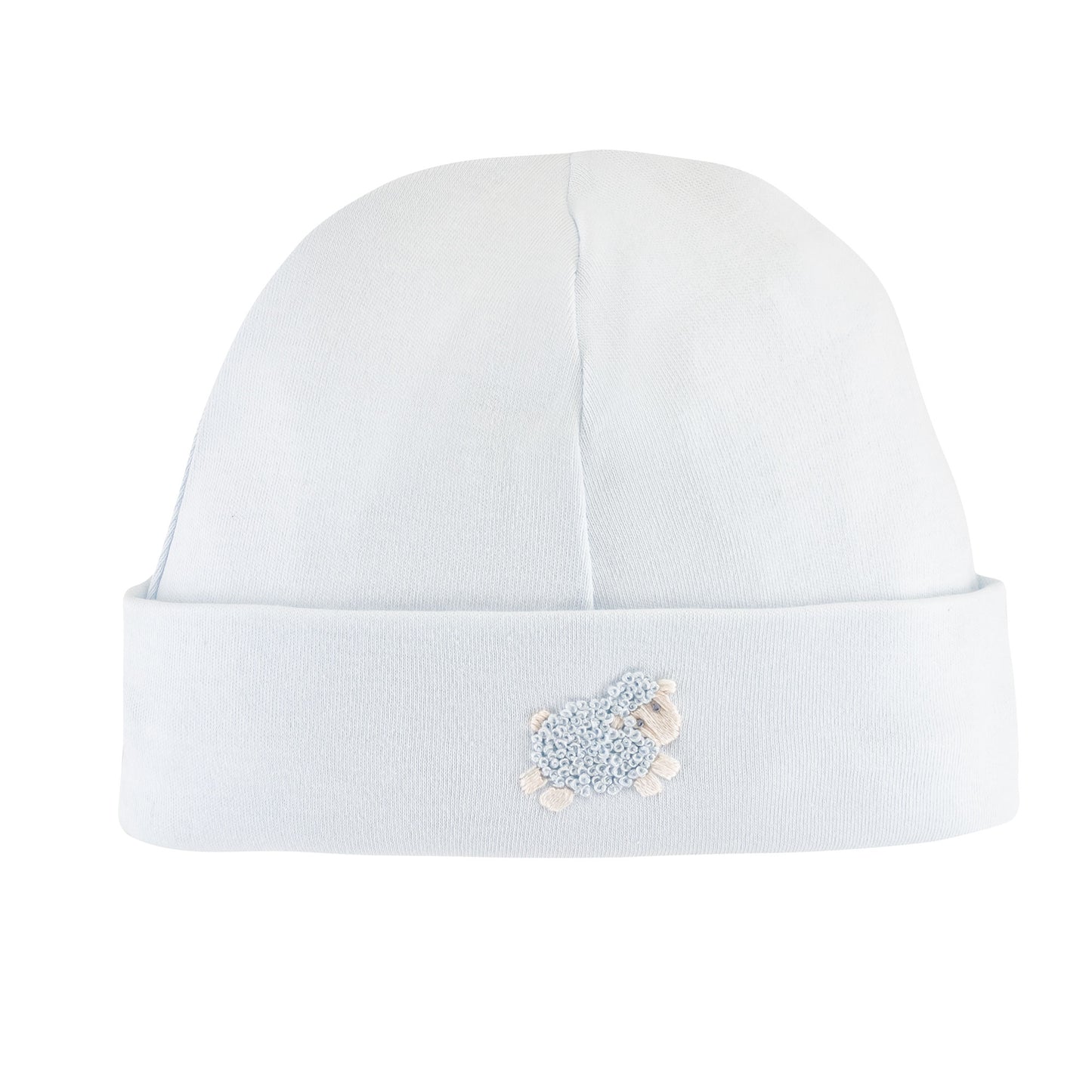 Baby Club Chic Blue Little Sheep Beanie Hat with Embroidery