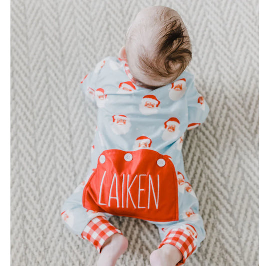 Sugar Bee Vintage Santa Buttflap Onesie PJs