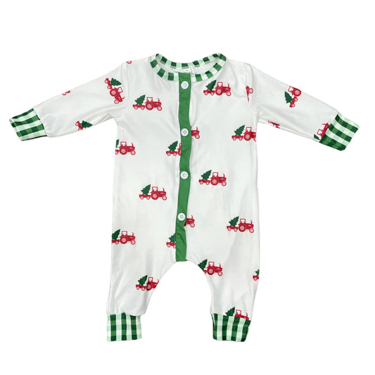 Sugar Bee Christmas Tractor Onesies