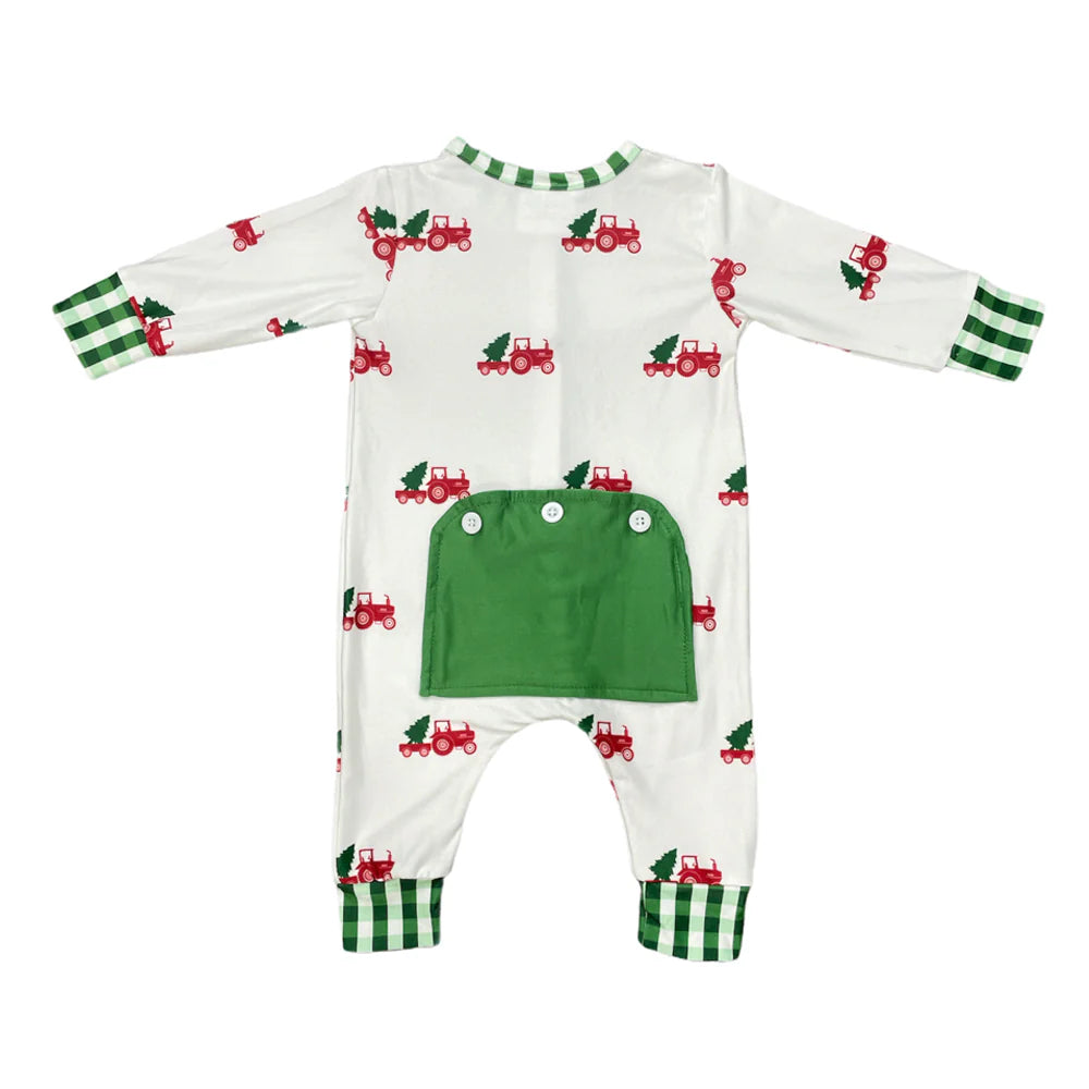 Sugar Bee Christmas Tractor Onesies