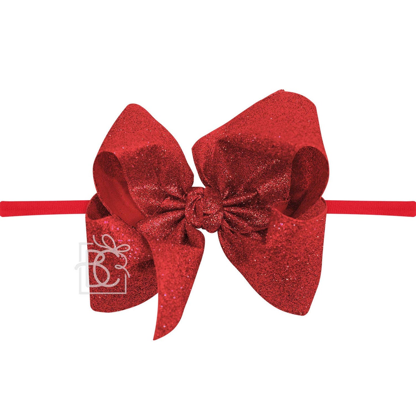 Beyond Creations 4.5” Glitter Metallic Bow w Pantyhose HDBND