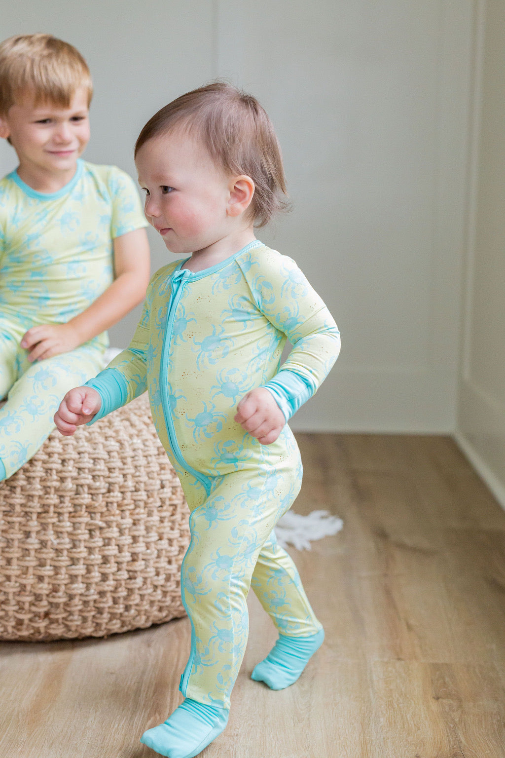Sweet Bay Clothing Yellow Crab Zipper Onesie