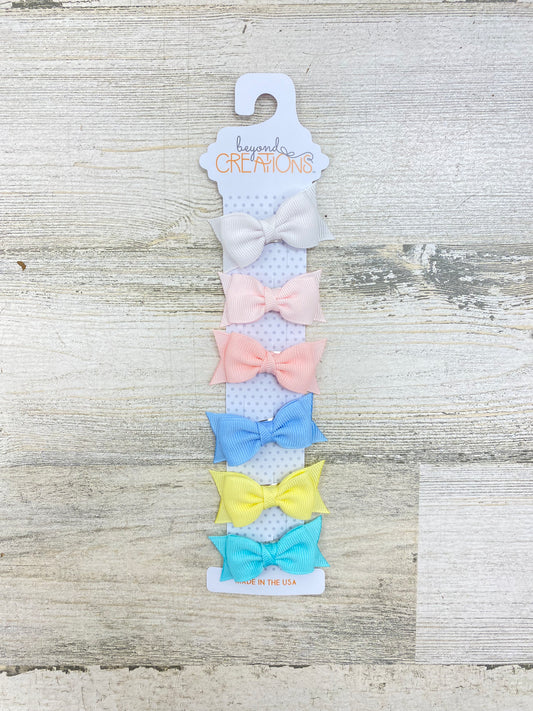 Beyond Creations Mini Snap Clip Bows 6-pack (different colors and styles)