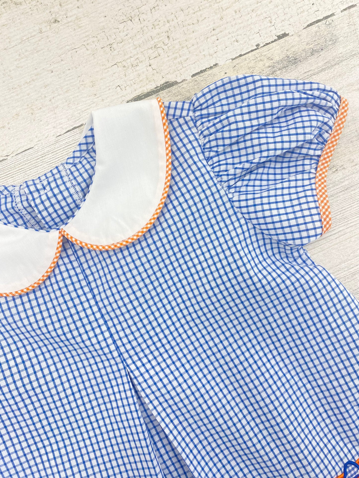 SSRN Navy/Orange Appliqué Dress