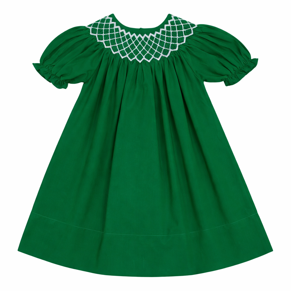 Catherine Hunter Green Smocked Dress