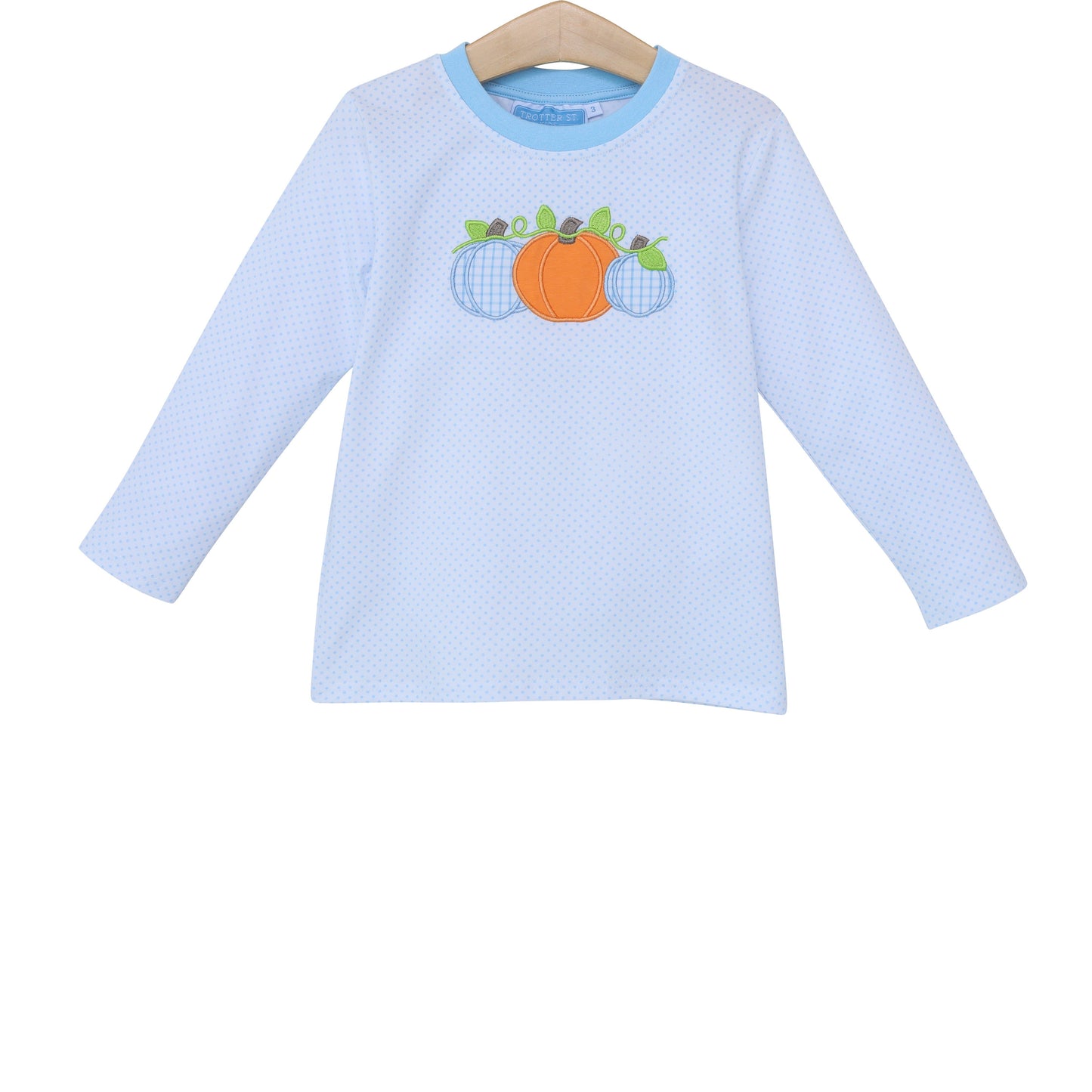 Trotter St Kids Pumpkin Trio Applique Shirt