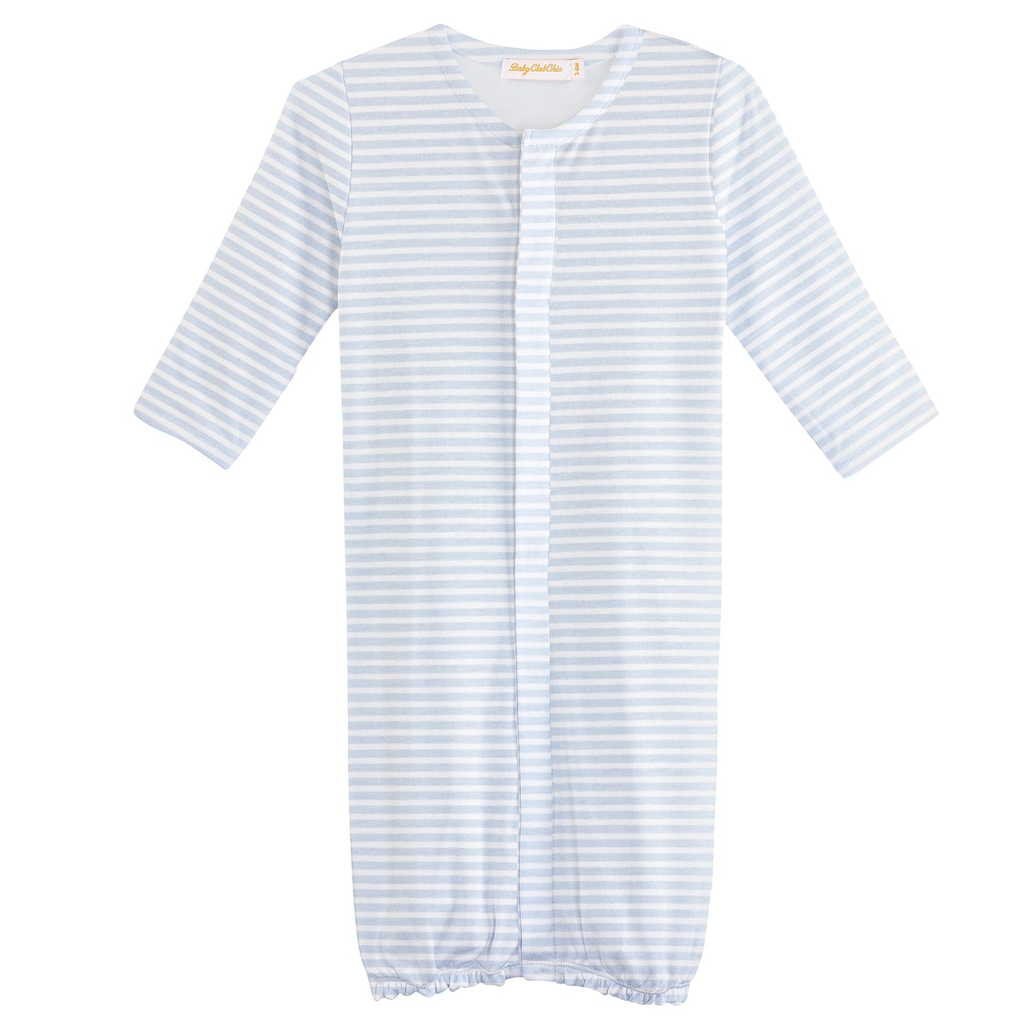 Baby Club Chic Light Blue Stripes Printed Convertible Gown