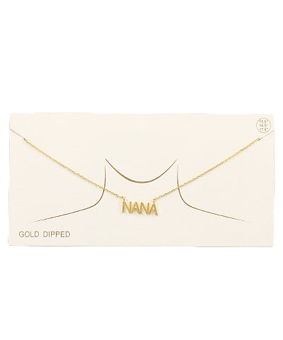 Nana Letter Necklace Yellow Gold Dipped