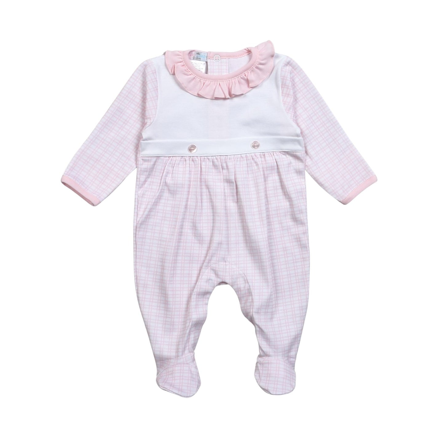 Baby Loren Pink Plaid Pima Footie