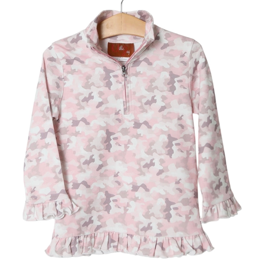 Millie Jay - Ellie 1/4 Zip Pullover - Pink Camo