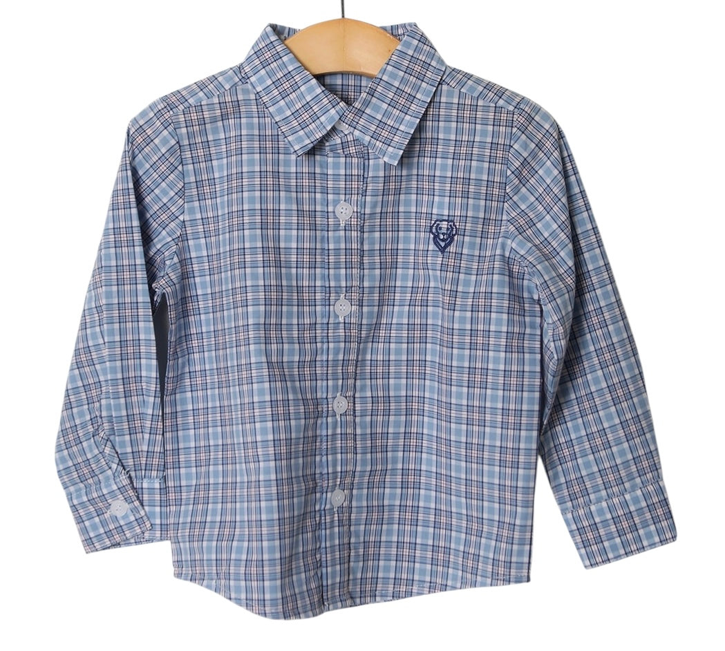 Millie Jay Boys Button Down - Blue Plaid