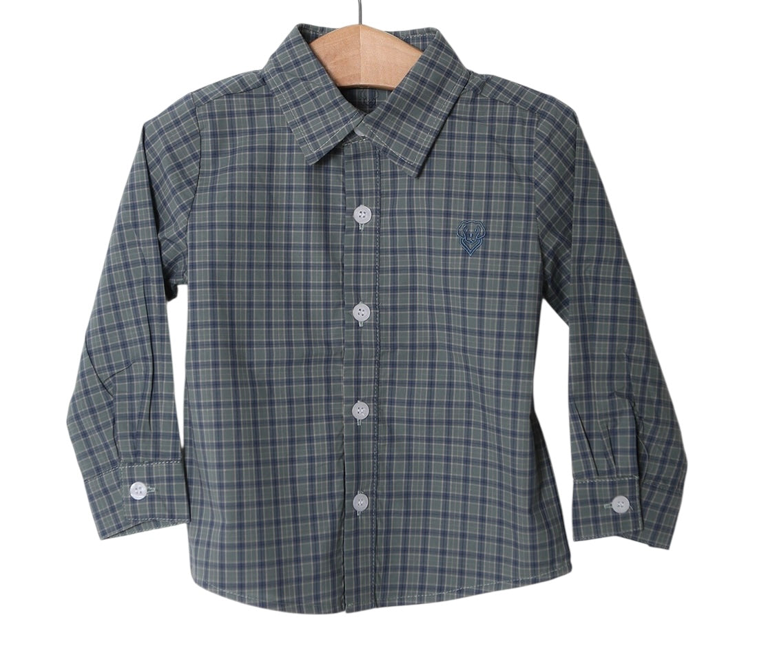 Millie Jay Boys Button Down - Green Plaid