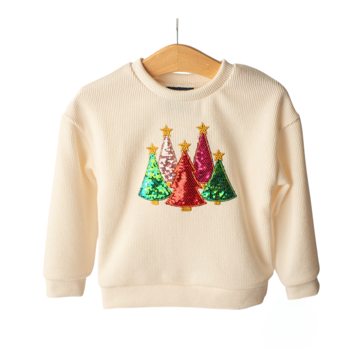 Emma Jean Kids Christmas Tree Sparkle Appliqué Sweater