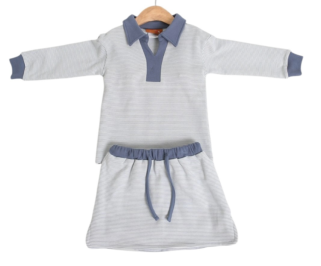 Millie Jay Isabelle Skort Set - Blue Stripe