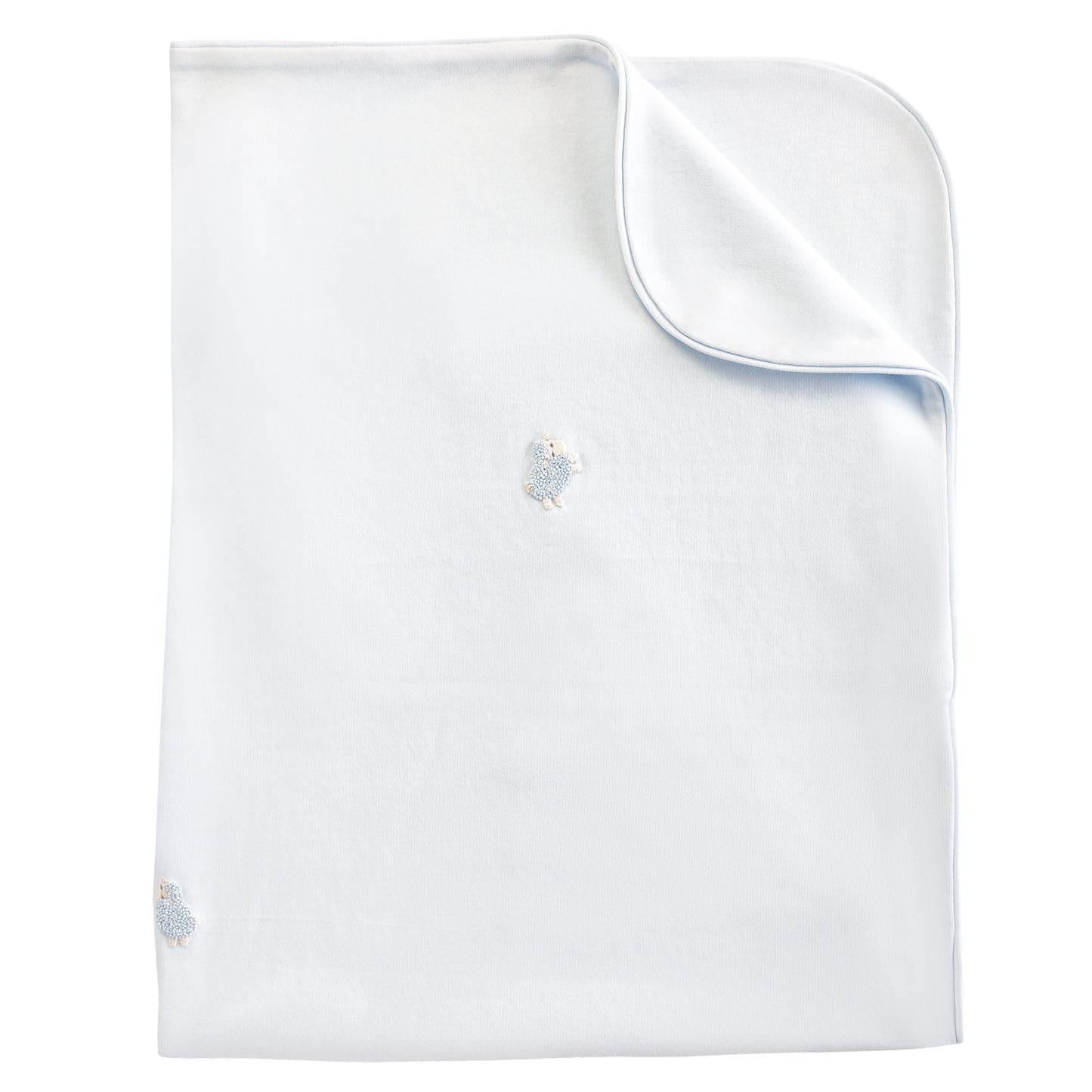 Baby Club Chic Little Sheep Receiving Blanket with All Over Embroidery