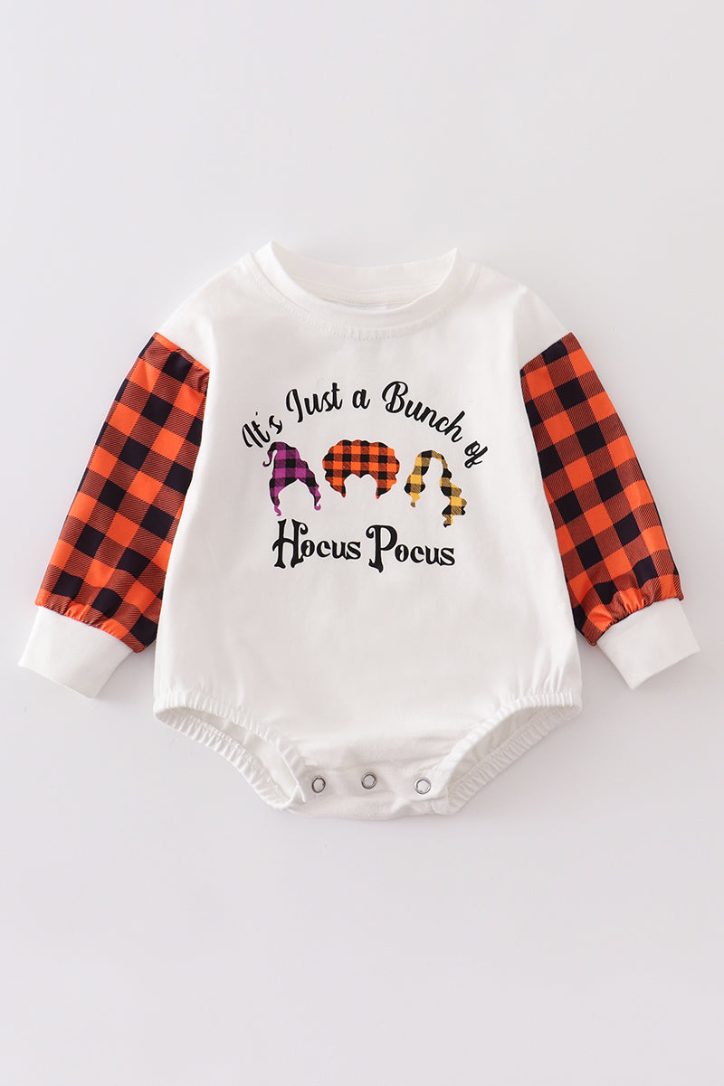 Honeydew Kids Clothing Halloween Hocus Pocus Plaid Boy Romper