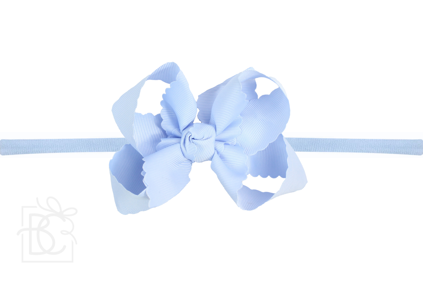 Beyond Creations 1/4″ Pantyhose Headband W/ 4.5" Scalloped Edge Bow
