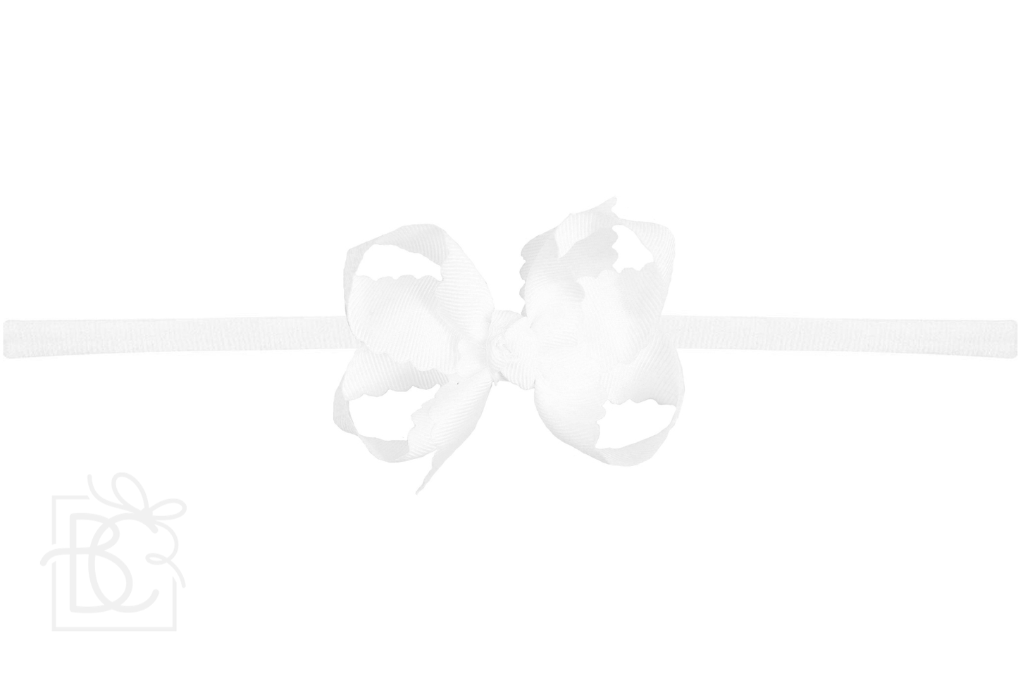 Beyond Creations 1/4″ Pantyhose Headband W/ 4.5" Scalloped Edge Bow