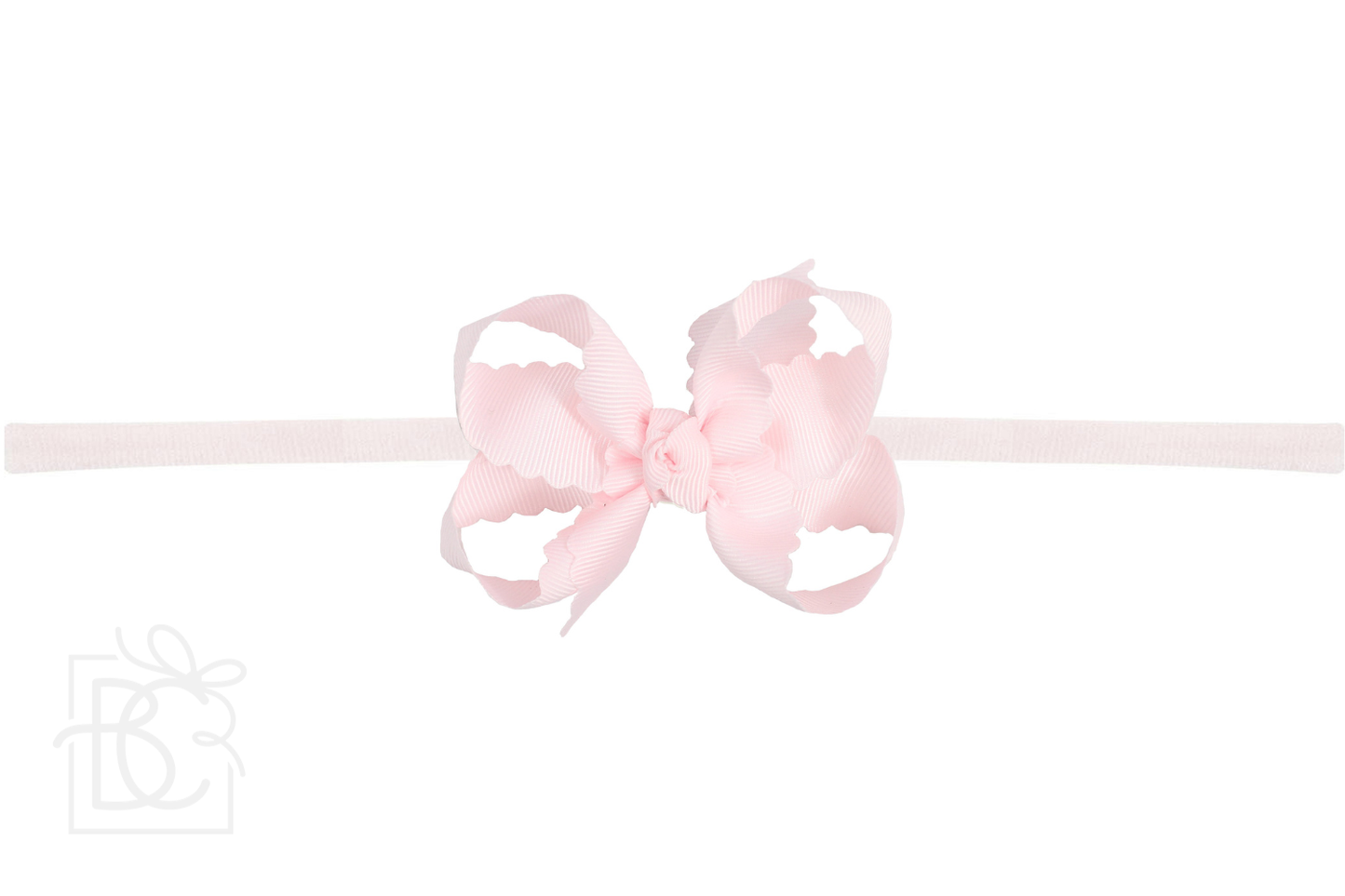 Beyond Creations 1/4″ Pantyhose Headband W/ 4.5" Scalloped Edge Bow