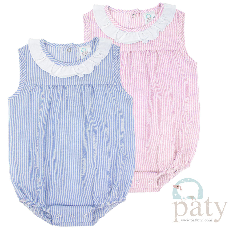Paty Inc Seersucker Overall Bubble Blue