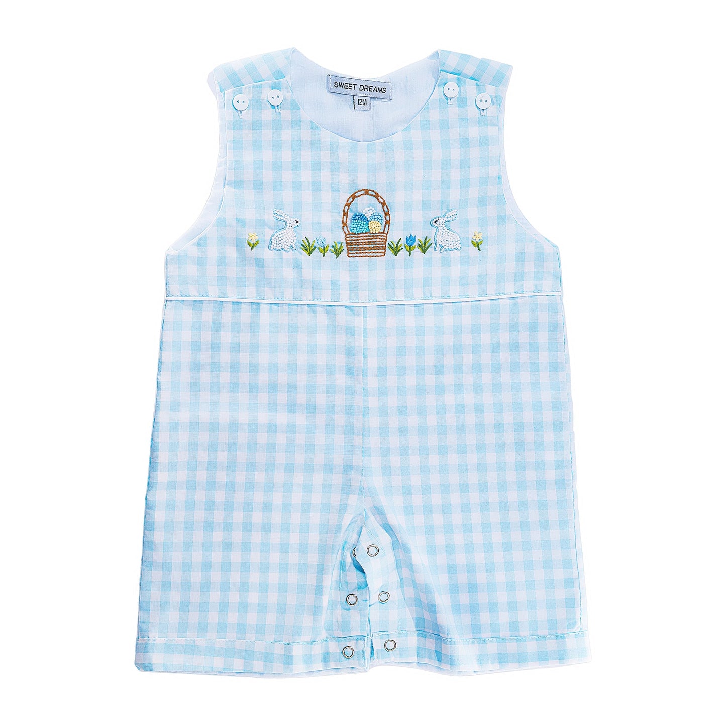 Happy Easter Blue Gingham Jon Jon
