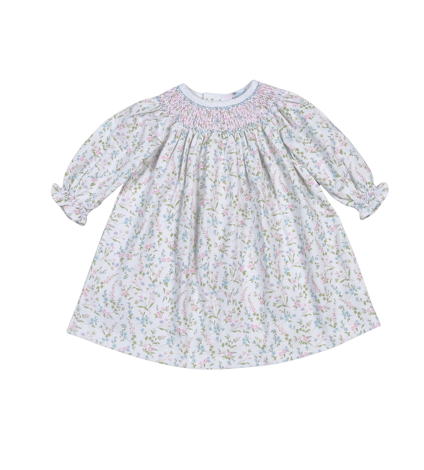 Baby Loren Vivian Floral Pima Hand Smocked Bishop Dress
