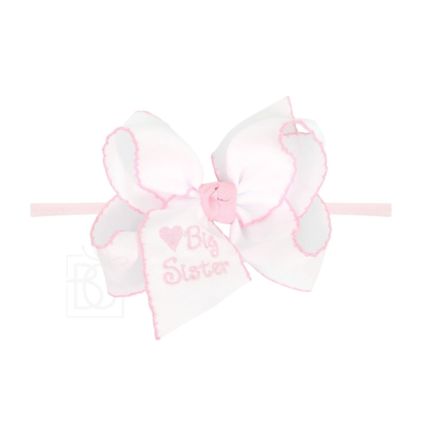 Beyond Creations -Big Sister Bow with Crochet Trim Pantyhose (Color Options)