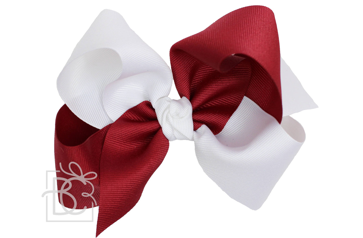 Beyond Creations, LLC - Crisscross Grosgrain Bow (Cranberry & White)