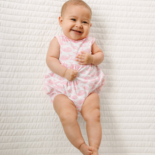 Magnolia Baby Azure Whales Print Bubble - Pink