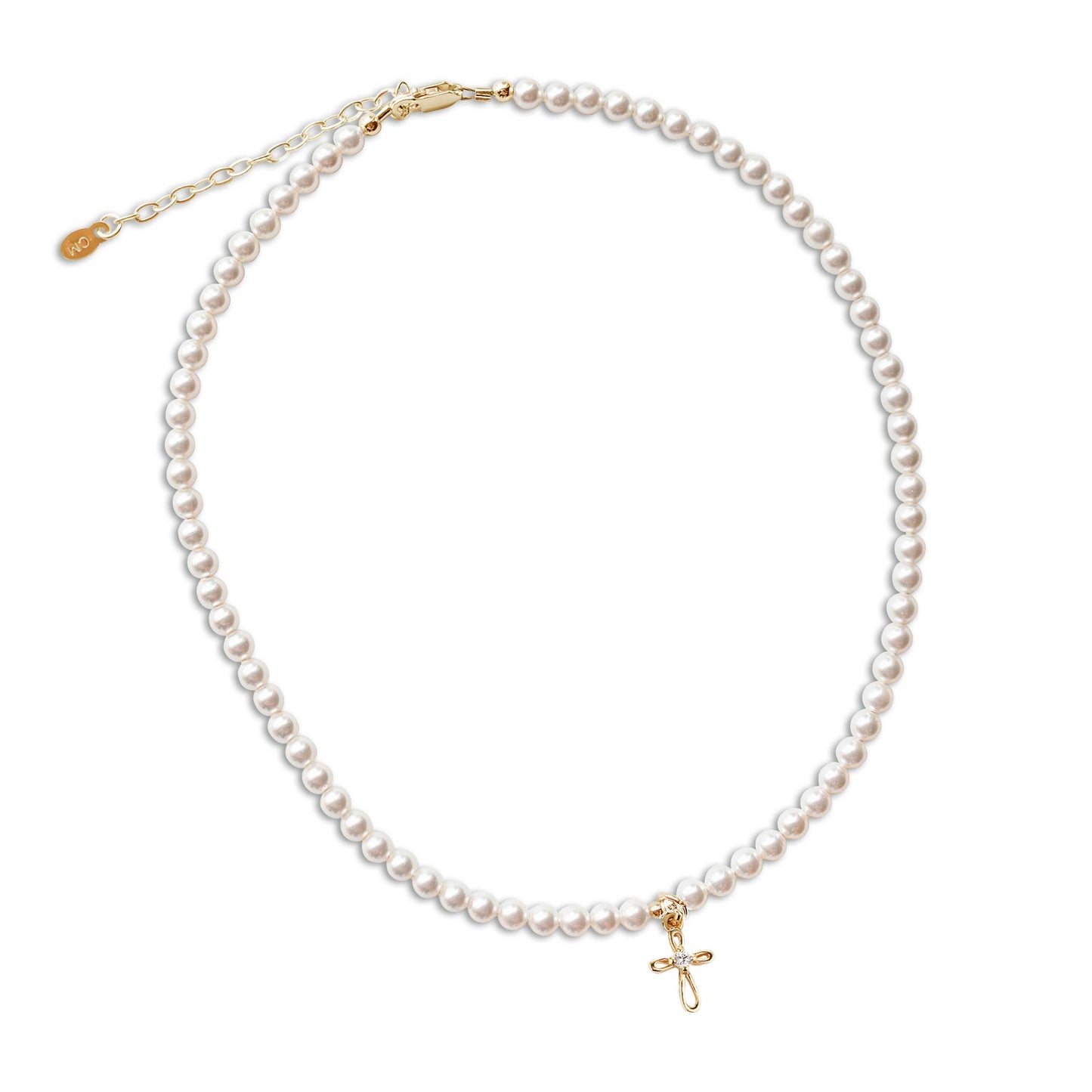 Cherished Moments - Girls 14K Gold Plated First Communion Kids Cross Necklace