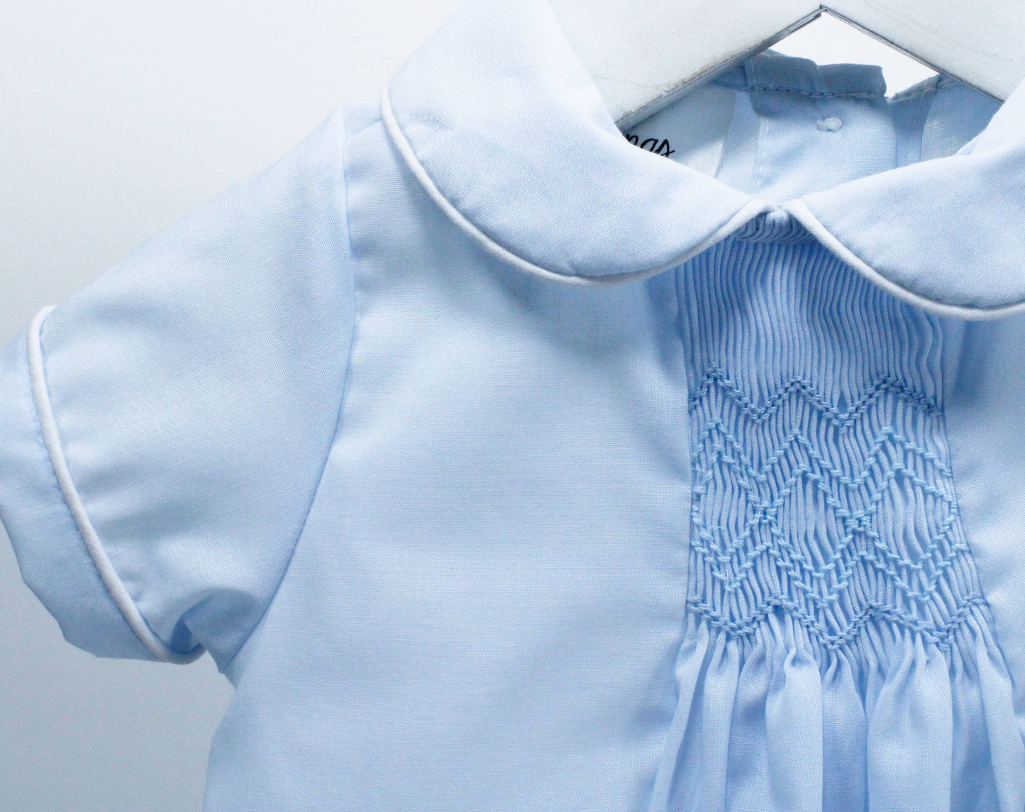 Baby Blessings Clothing - Light Blue Geometric Luca Gown