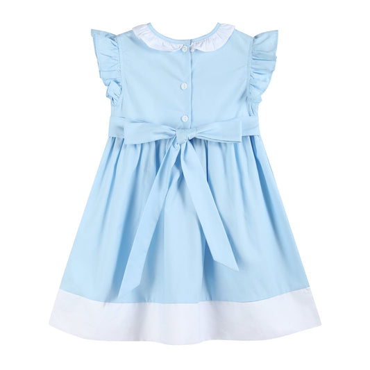 Lil Cactus Blue Big Sister Smocked Dress