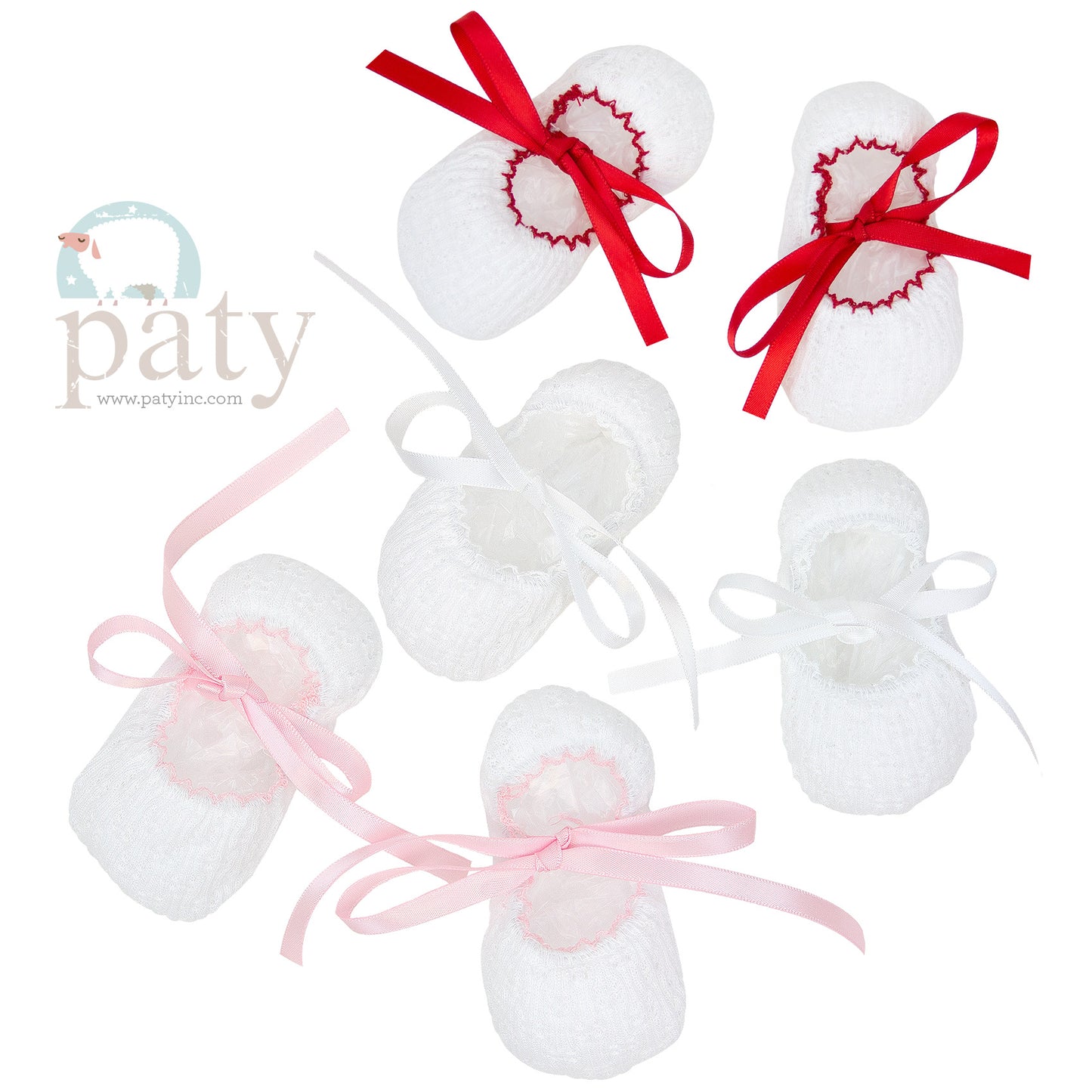 Paty Knit NB Ballet Ribbon Slippers - Color Options