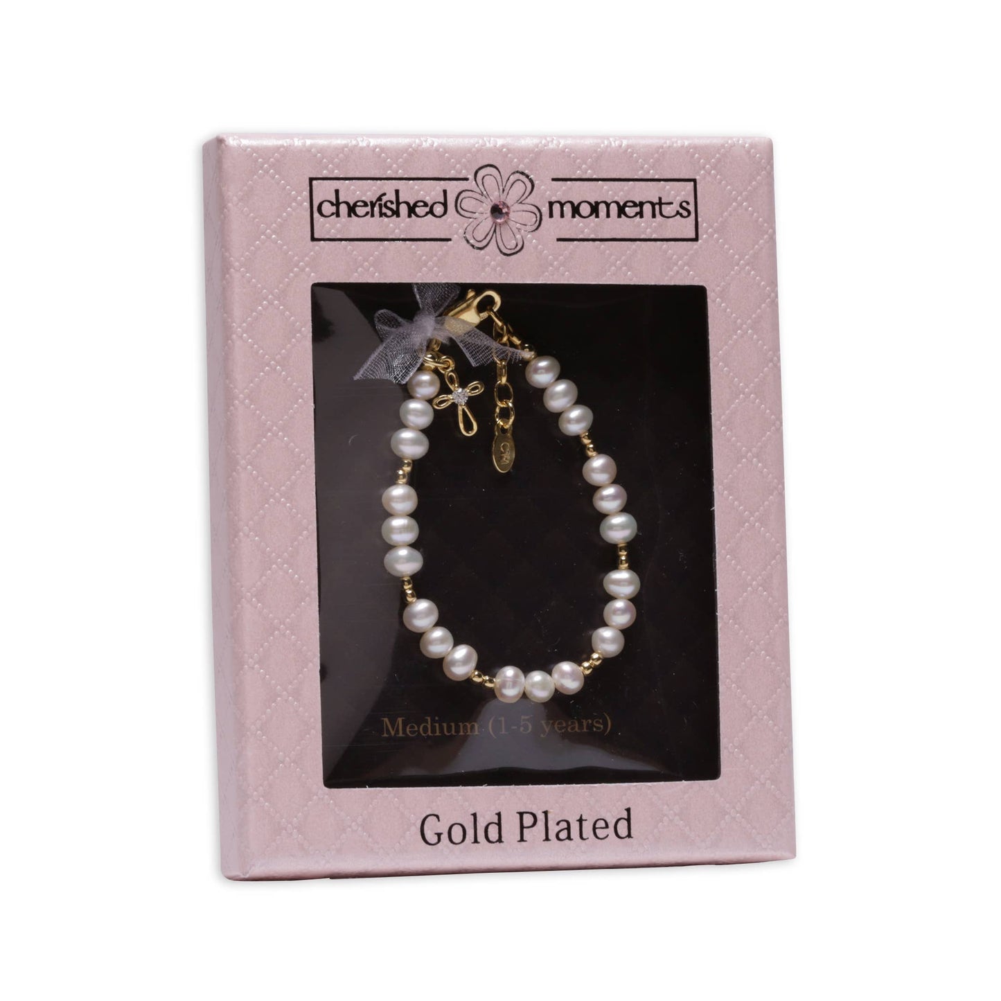 Girls 14K Gold-Plated Pearl Baby Bracelet Children's Jewelry: Small 0-12m